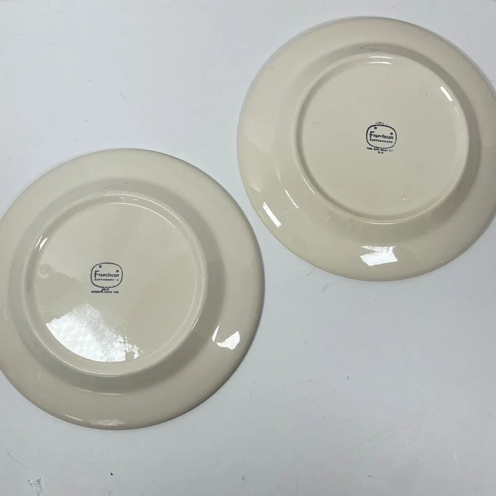 Franciscan Earthenware Moondance Dinner Plates Blue Purple Set of 2 MCM 10.5